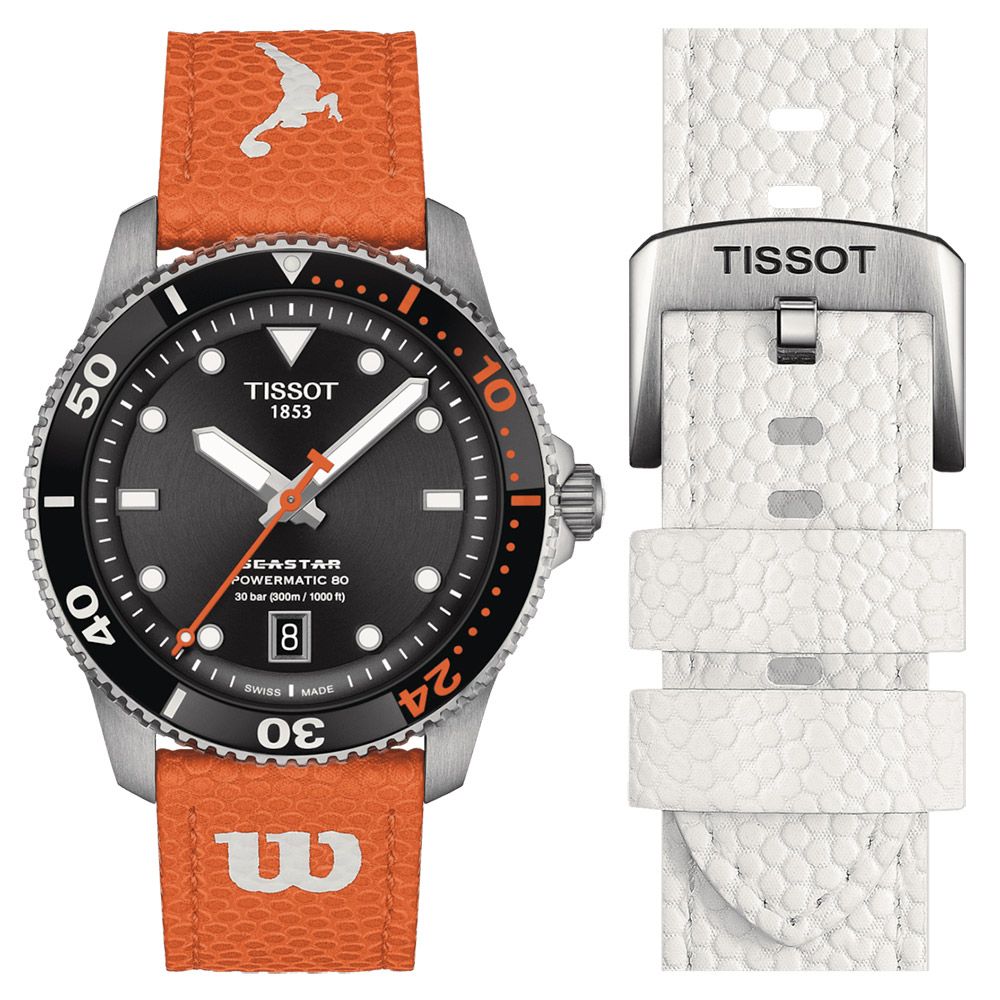 TISSOT 天梭官方授權 Seastar Wilson WNBA 機械錶-40mm 加贈白色錶帶 T1208071705100