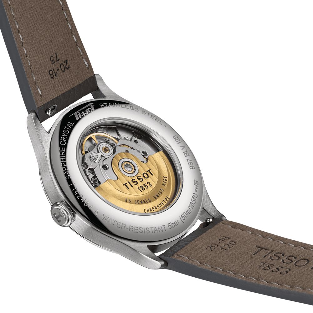 TISSOT 天梭廣告款 官方授權 Heritage 1938 COSC 天文台認證機械錶-鮭魚粉/39mm T1424641633200