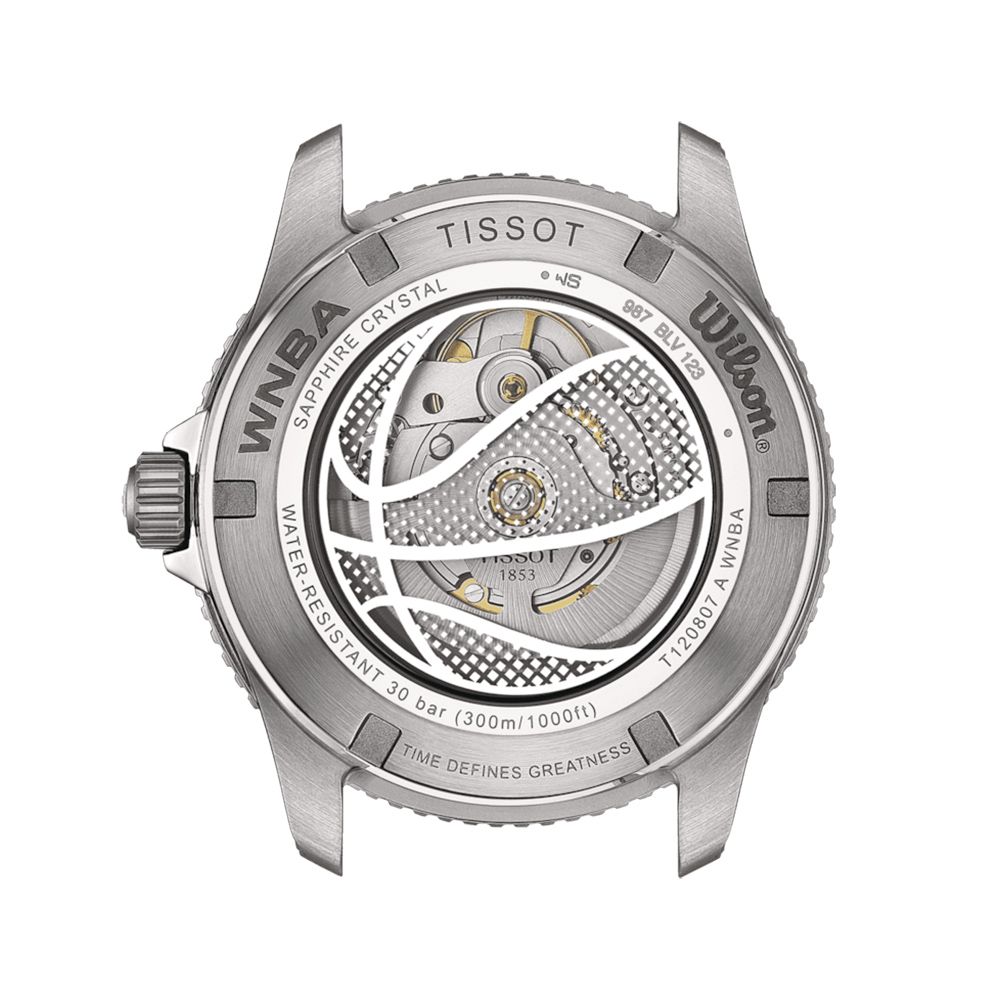TISSOT 天梭官方授權 Seastar Wilson WNBA 機械錶-40mm 加贈白色錶帶 T1208071705100