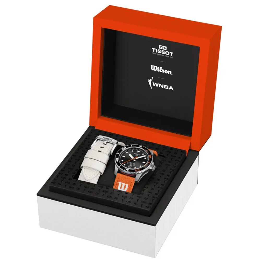 TISSOT 天梭官方授權 Seastar Wilson WNBA 機械錶-40mm 加贈白色錶帶 T1208071705100
