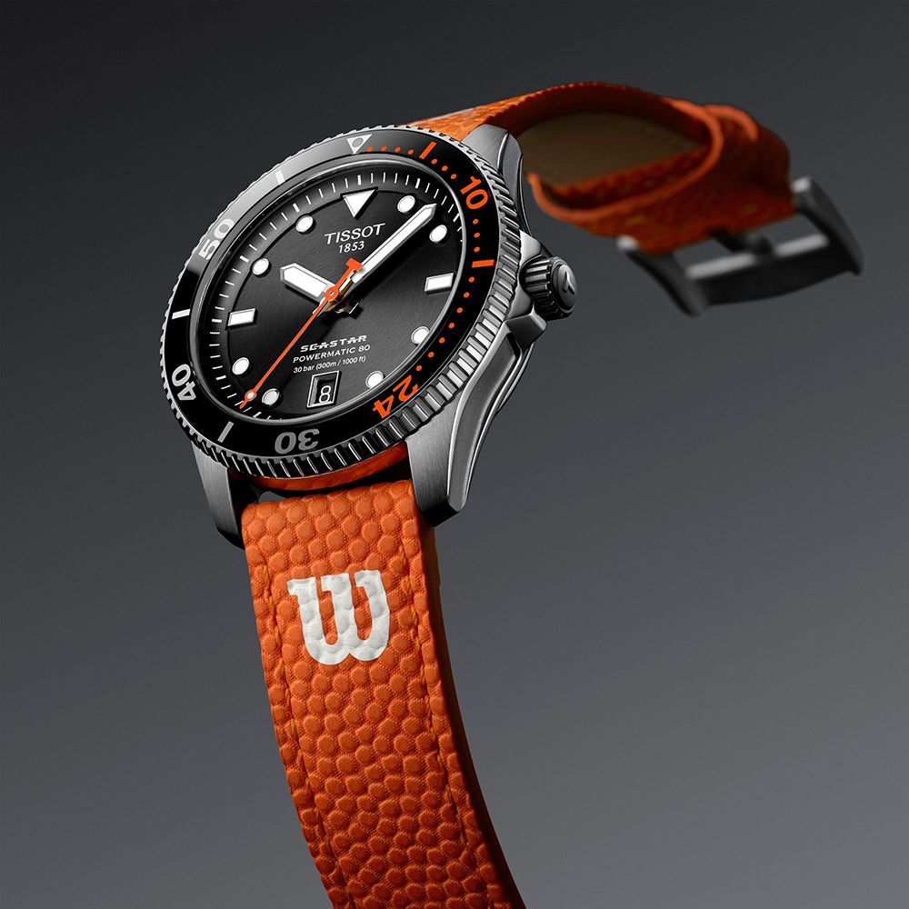 TISSOT 天梭官方授權 Seastar Wilson WNBA 機械錶-40mm 加贈白色錶帶 T1208071705100