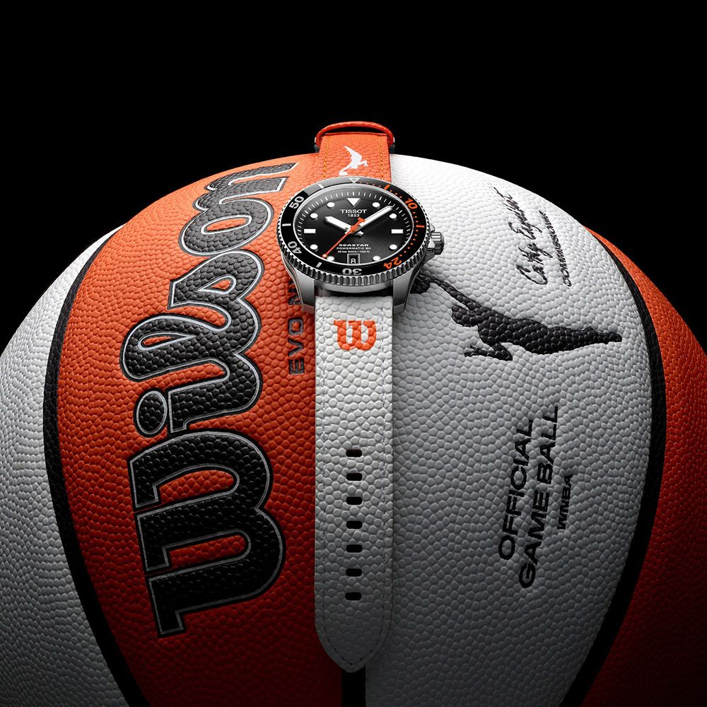 TISSOT 天梭官方授權 Seastar Wilson WNBA 機械錶-40mm 加贈白色錶帶 T1208071705100