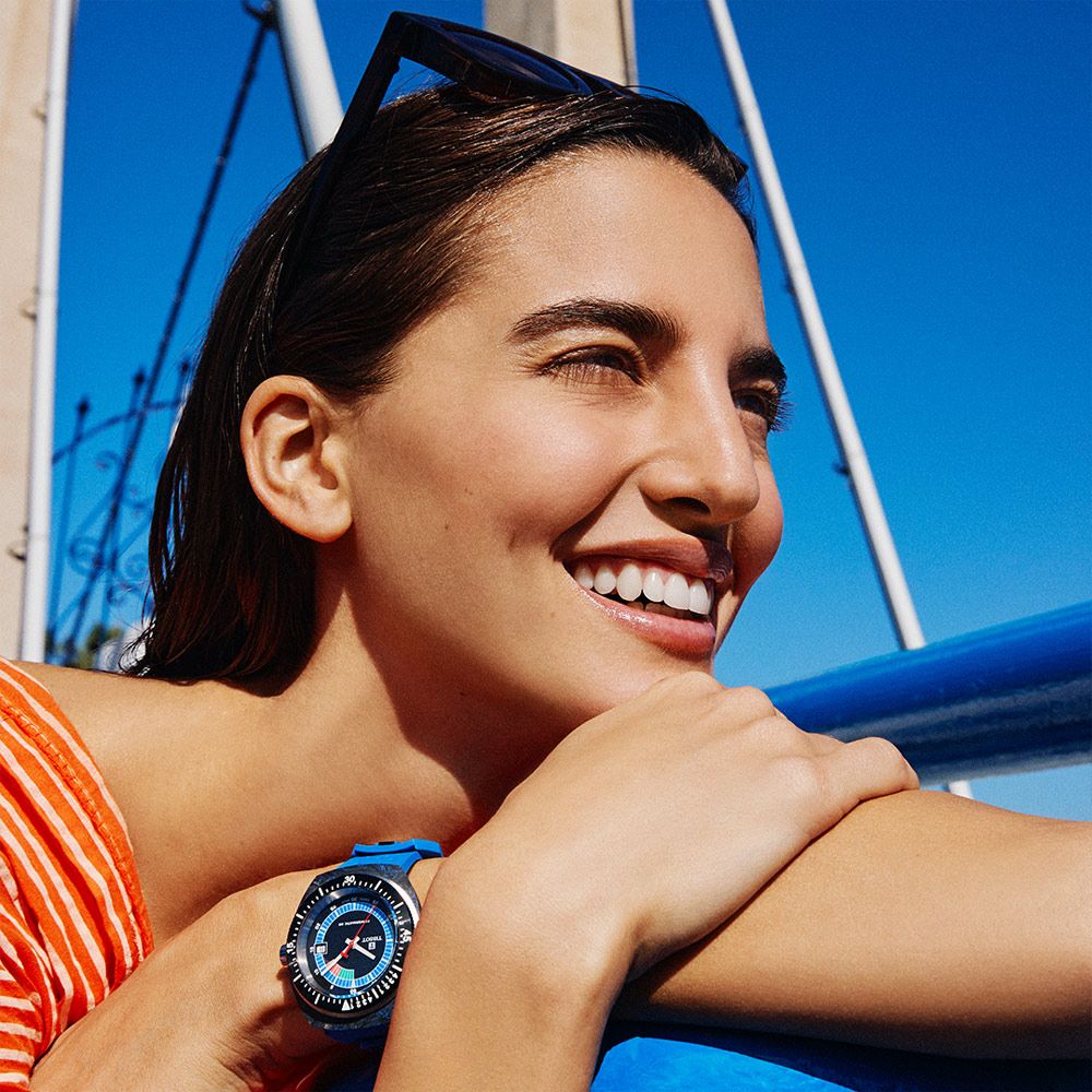 TISSOT 天梭Sideral S系列 70年代鍛造碳機械手錶-藍 T1454079705701