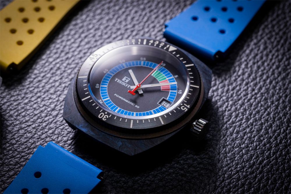 TISSOT 天梭Sideral S系列 70年代鍛造碳機械手錶-藍 T1454079705701