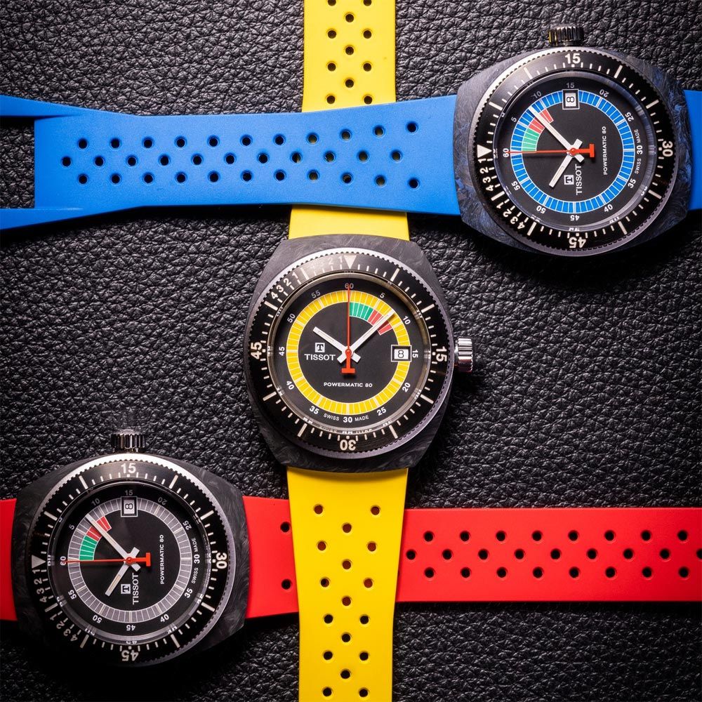 TISSOT 天梭Sideral S系列 70年代鍛造碳機械手錶-藍 T1454079705701