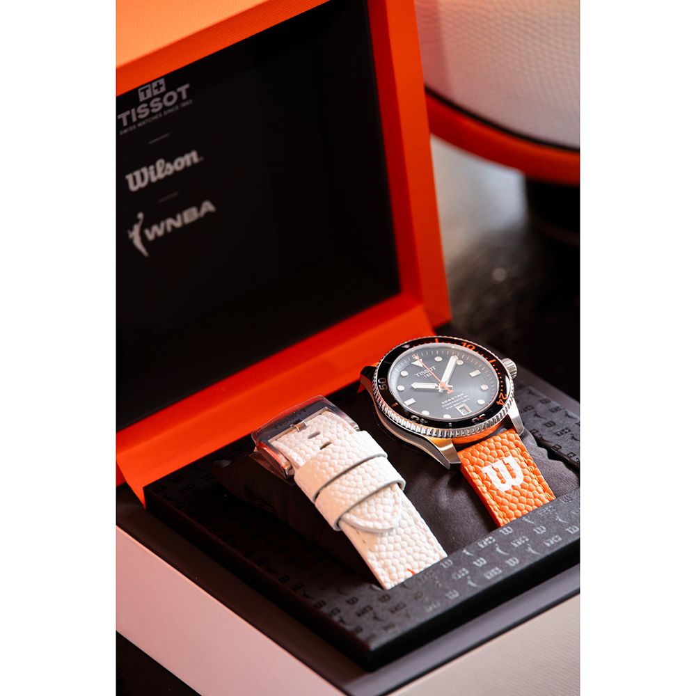 TISSOT 天梭官方授權 Seastar Wilson WNBA 機械錶-40mm 加贈白色錶帶 T1208071705100